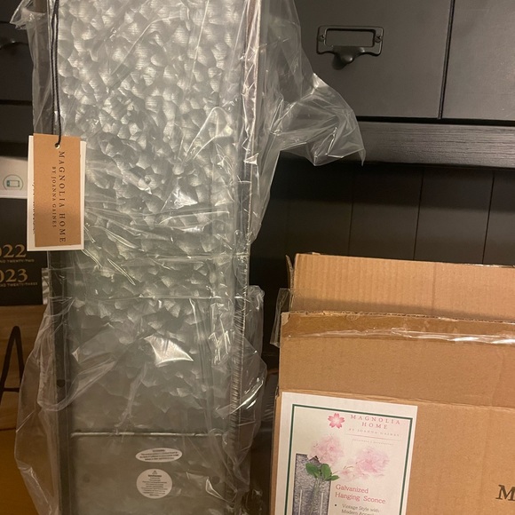 Magnolia home galvanize wall scone W/ glass vase -NWT - Picture 5 of 5